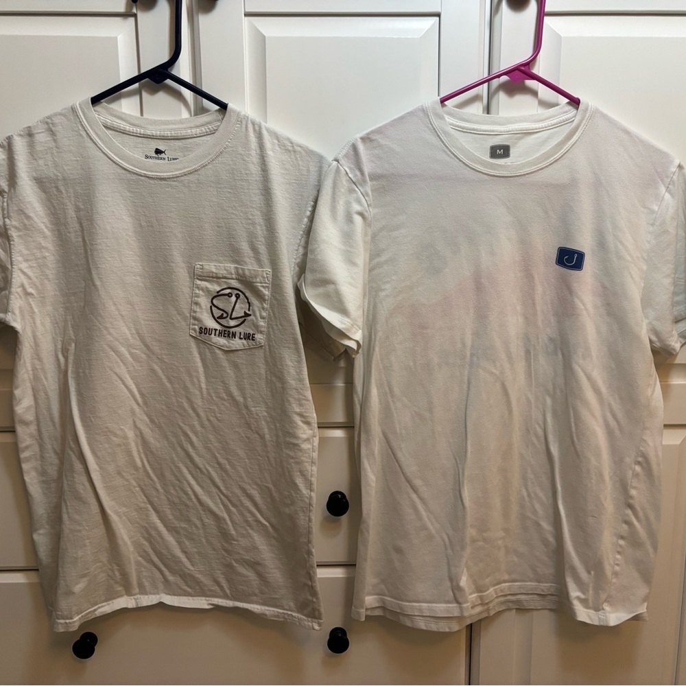 White Southern Fishing Short Sleeve Tees (2)
